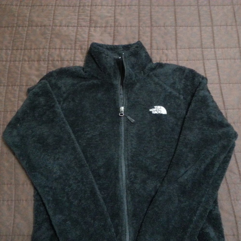The North Face Jacket Fleece Sweater Sherpa Velour Womens Small Black Zip - Picture 3 of 15